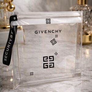 Givenchy Transparent Travel Zip Pouch Security Bag Wristlet Cosmetic Bag